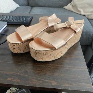 Lulu's Rose gold platform sandals